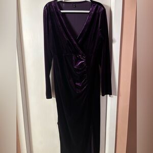 SHEIN Deep Purple Long Sleeve Dress